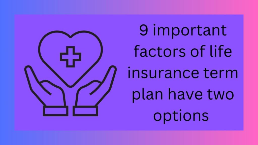 9 important factors of life insurance term plan have two options