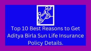 Top 10 Best Reasons to Get Aditya Birla Sun Life Insurance Policy Details.